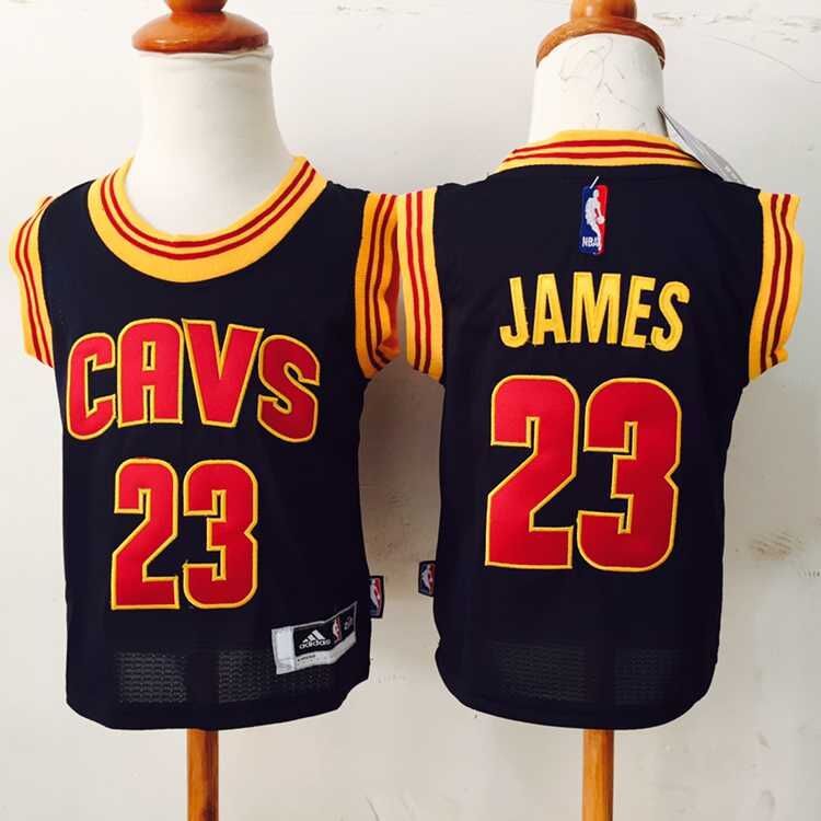 NBA Cleveland Cavaliers #23 James Black Youth Jersey 2-5t