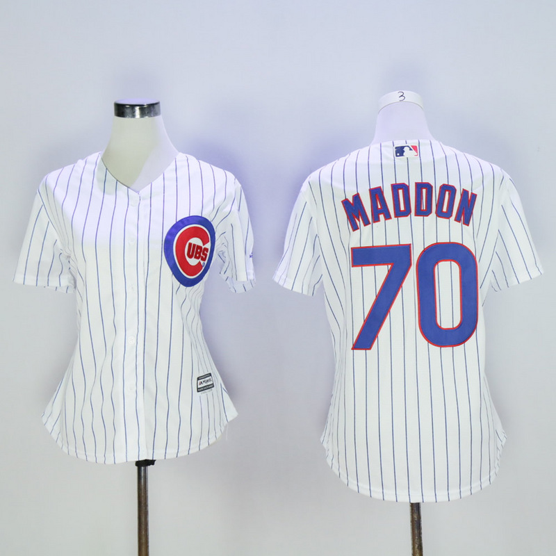 MLB Chicago Cubs #70 Maddon White Women Jersey