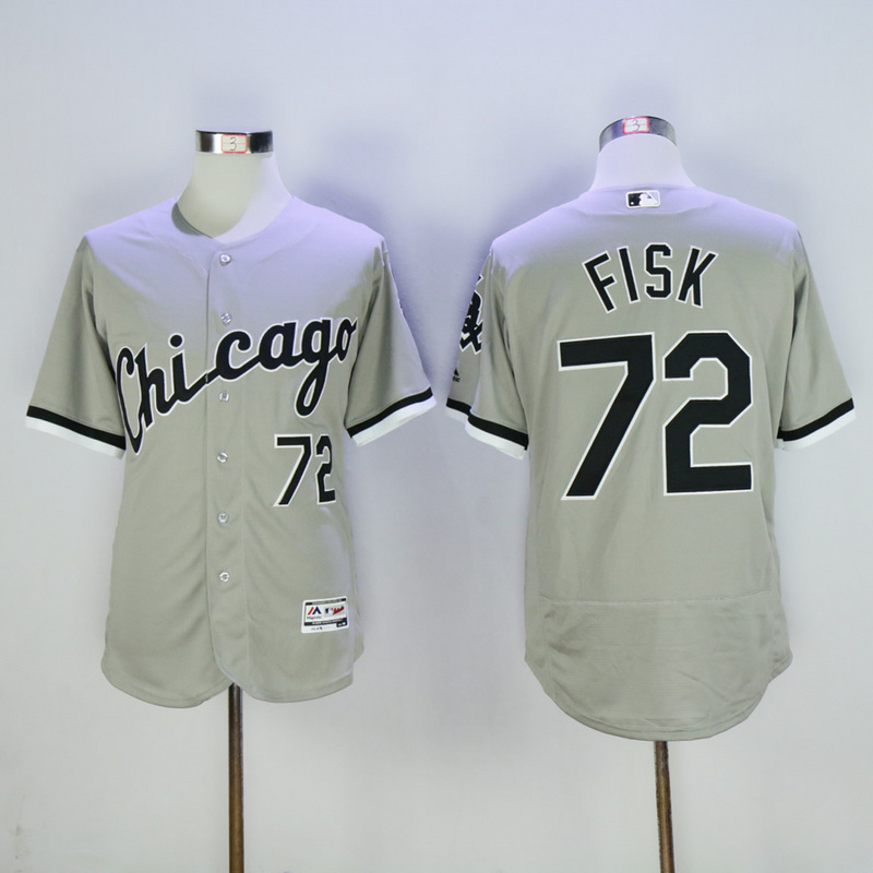 MLB Chicago White Sox #72 Fisk Grey Jersey