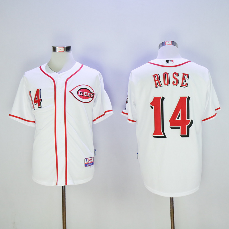 MLB Cincinnati Reds #14 Rose White Jersey