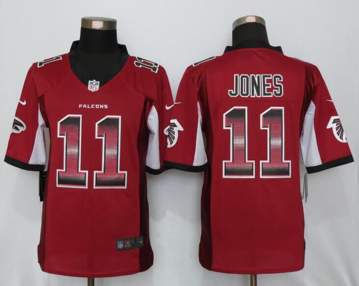 New Nike Atlanta Falcons 11 Jones Red Strobe Limited Jersey