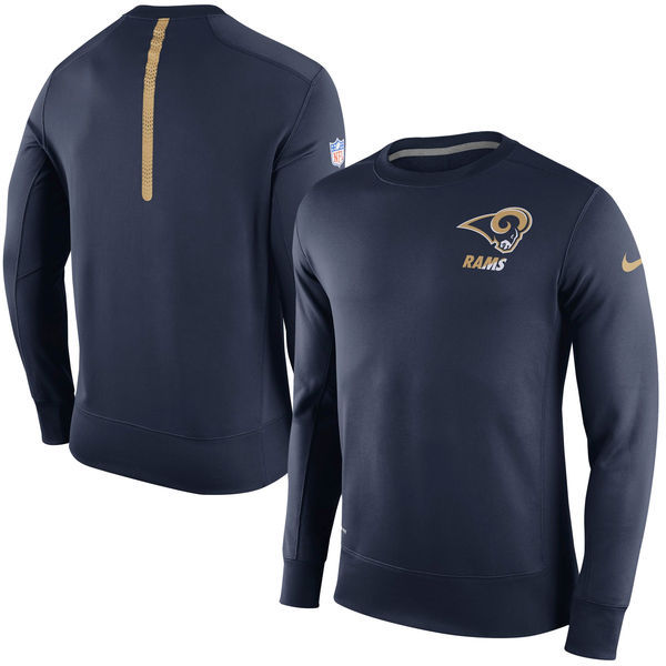 Mens Los Angeles Rams Sideline Crew Fleece Performance Sweatshirt