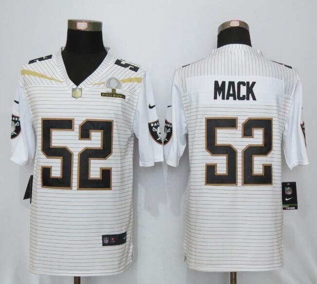 New Nike Oakland Raiders 52 Mack 2016 Pro Bowl White Elite Jersey