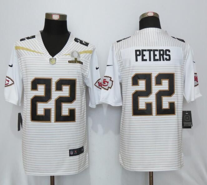 NEW Nike Kansas City Chiefs 22 Peters 2016 Pro Bowl White Elite Jersey