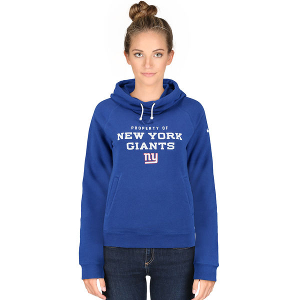 Womens New York Giants Blue Stadium Game Day Ko Full Zip Hoodie