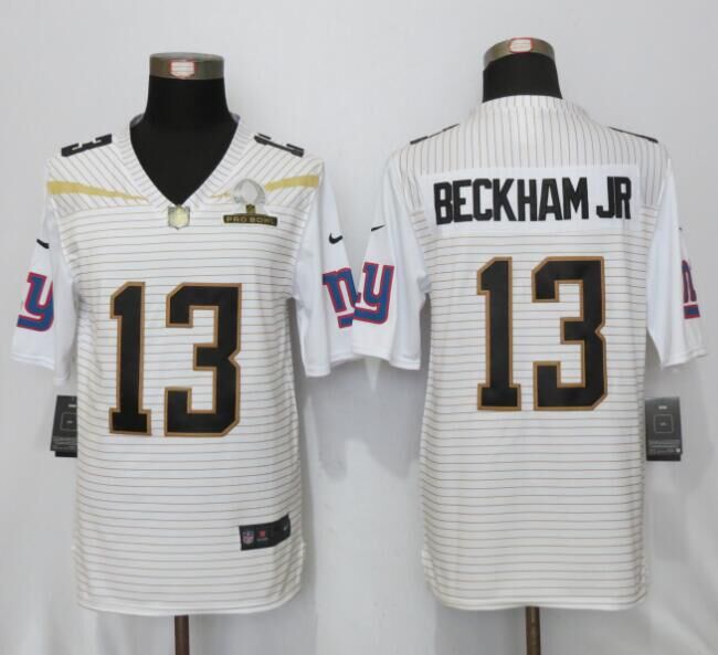 New Nike York Giants 13 Beckham jr 2016 Pro Bowl White Elite Jersey