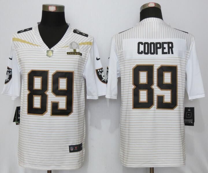 New Nike Oakland Raiders 89 Cooper 2016 Pro Bowl White Elite Jersey