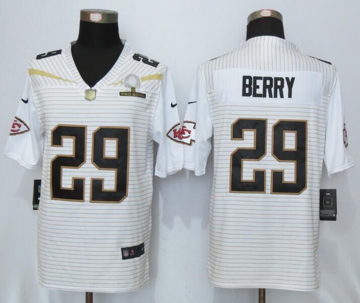 NEW Nike Kansas City Chiefs 29 Berry 2016 Pro Bowl White Elite Jersey