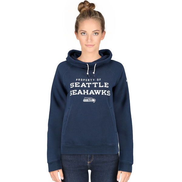Womens Seattle Seahawks D.Blue Stadium Game Day Ko Full Zip Hoodie
