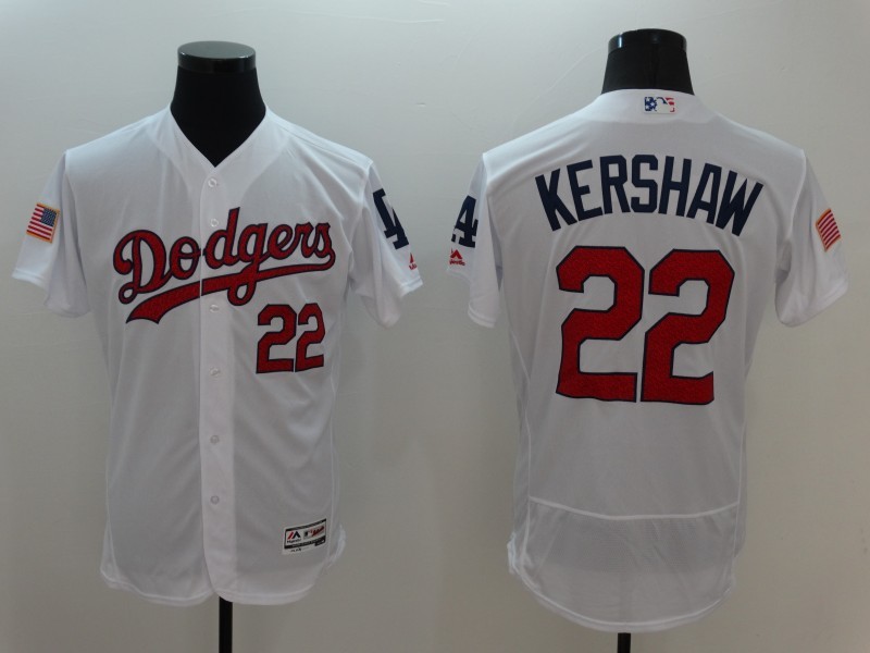 MLB Los Angeles Dodgers #22 Kershaw White Elite Jersey