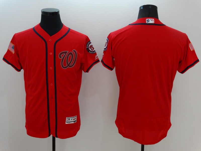 MLB Washington Nationals Blank Elite Red Jersey
