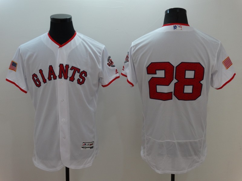 MLB San Francisco Giants #28 White Elite Jersey
