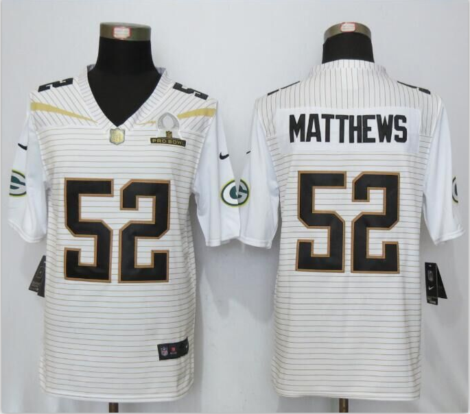 New Nike Green Bay Packers #52 Matthews 2016 Pro Bowl White Elite Jersey