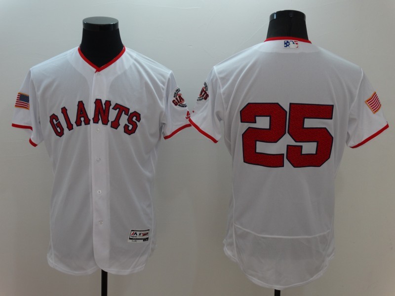 MLB San Francisco Giants #25 White Elite Jersey