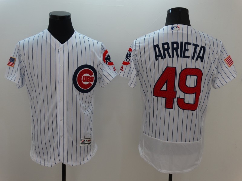 MLB Chicago Cubs #49 Arrieta White Elite Jersey