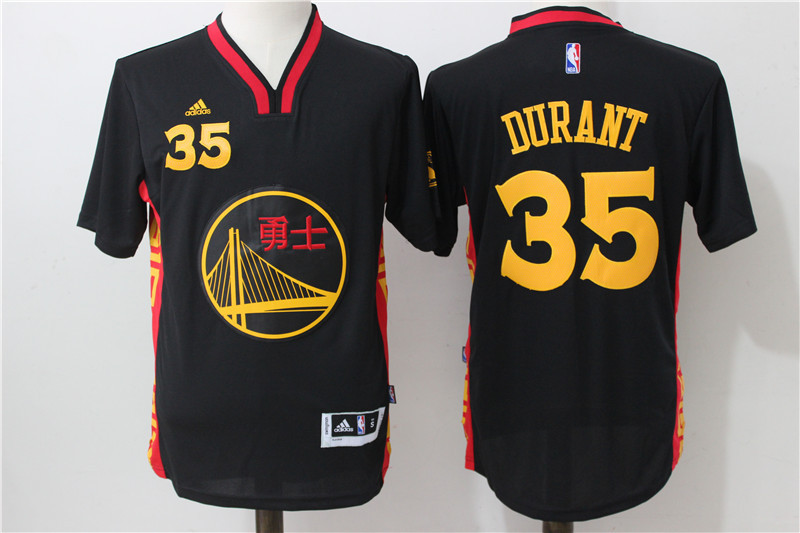 NBA Golden State Warriors #35 Durant Black Short Sleeve Jersey