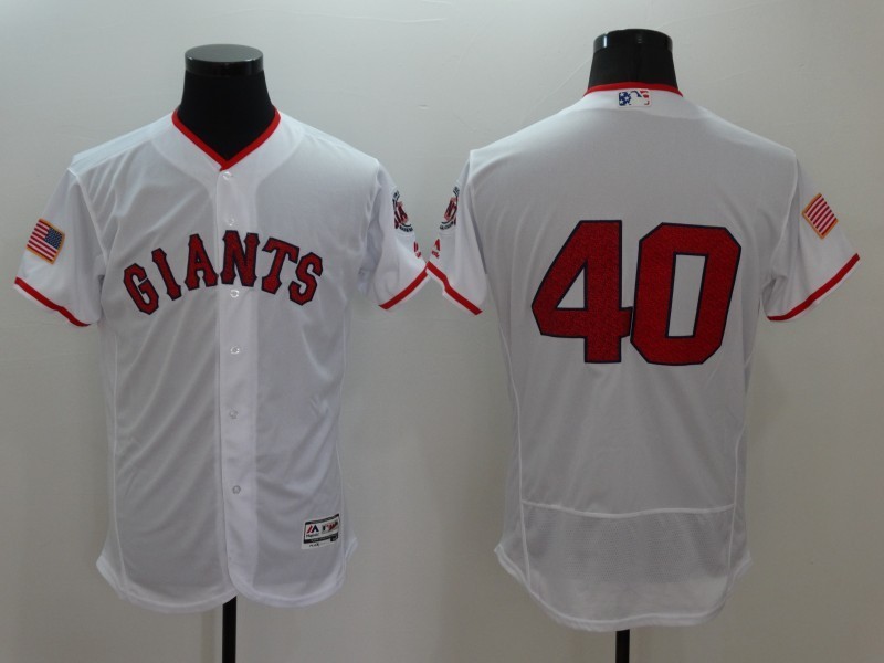 MLB San Francisco Giants #40 White Elite Jersey