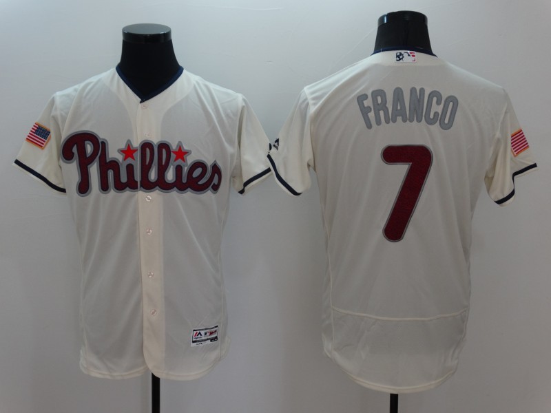 MLB Philadelphia Phillies #7 Franco Cream Elite Jersey