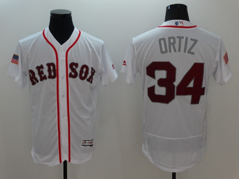 MLB Boston Red Sox #34 Oritz White Elite Jersey