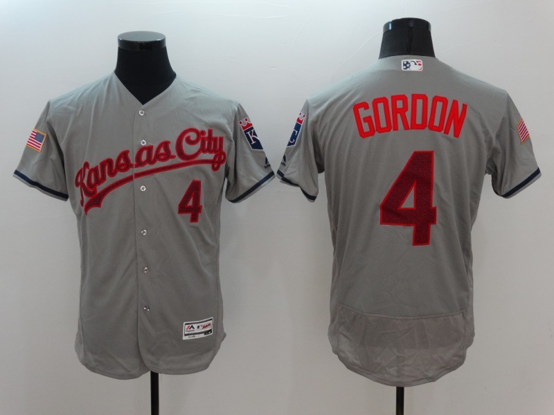 MLB Kansas City Royals #4 Gordon Grey Elite Jersey