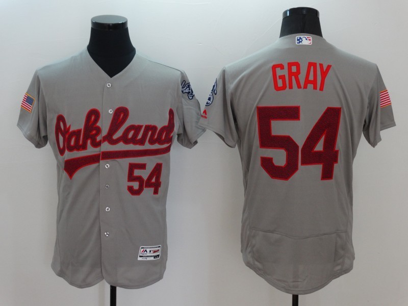 MLB Oakland Athletics #54 Gray Grey Elite Jersey