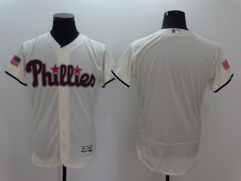 MLB Philadelphia Phillies Blank Cream Elite Jersey