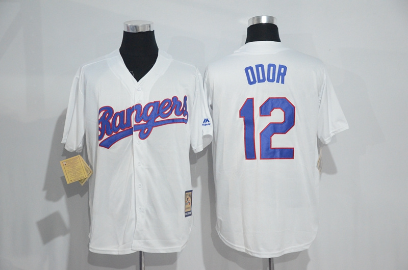 MLB Texas Rangers #12 Odor White Jersey