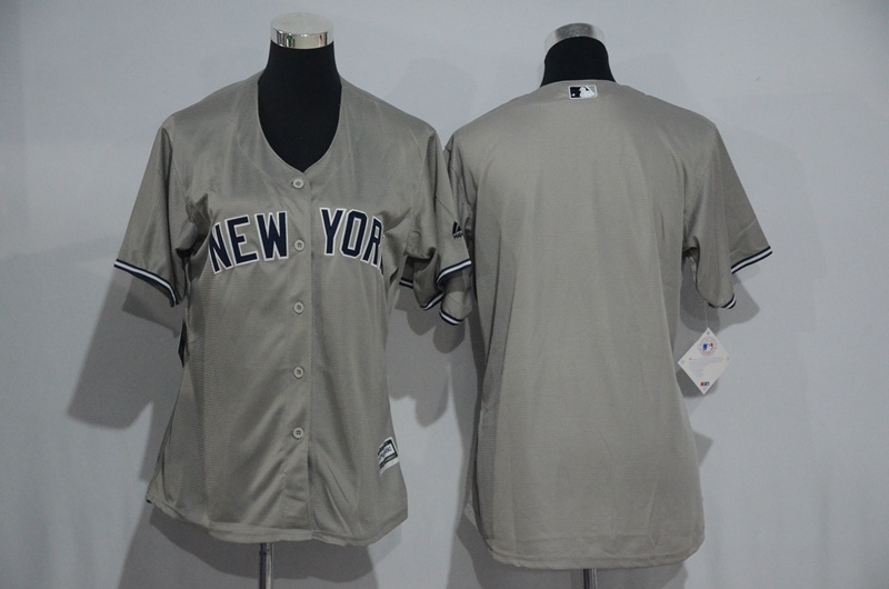 Womens MLB New York Yankees Blank Grey Jersey