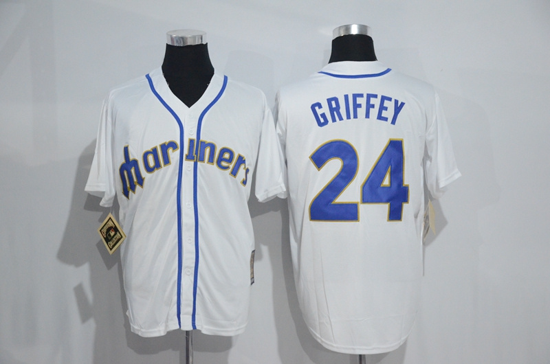 MLB Seattle Mariners #24 Griffey White Jersey