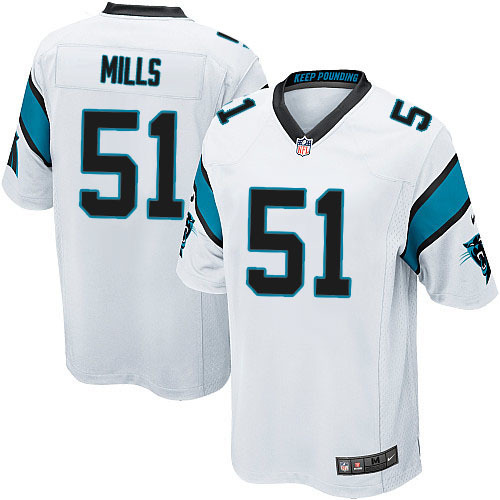 NFL Carolina Panthers #51 Mills White Game Jersey