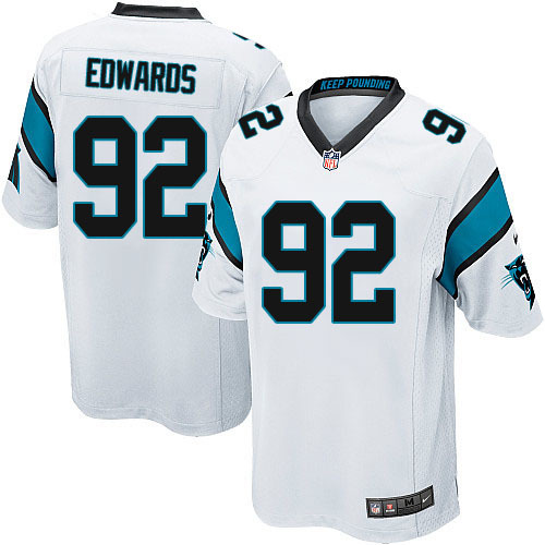 NFL Carolina Panthers #92 Edwards White Game Jersey