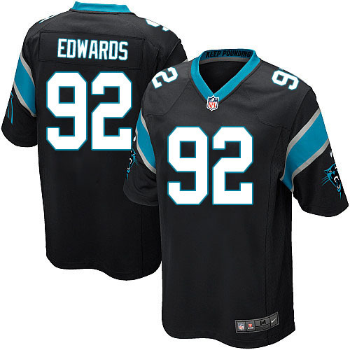 NFL Carolina Panthers #92 Edwards Black Game Jersey