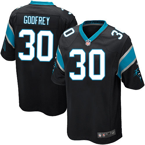 NFL Carolina Panthers #30 Godfrey Black Game Jersey