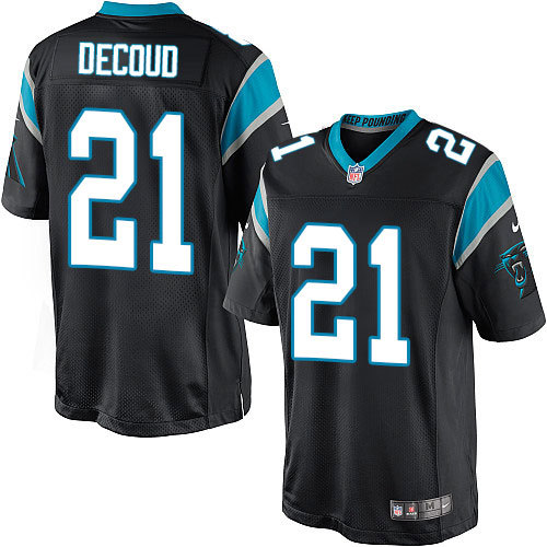 NFL Carolina Panthers #21 Decoud Black Game Jersey