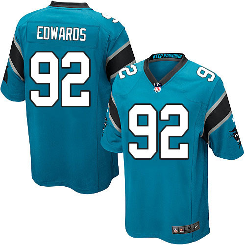 NFL Carolina Panthers #92 Edwards Blue Game Jersey