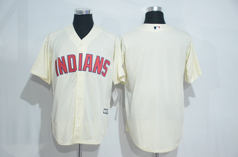 MLB Cleveland Indians Blank Cream Jersey