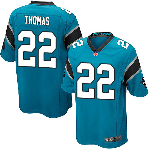 NFL Carolina Panthers #22 Thomas Blue Game Jersey