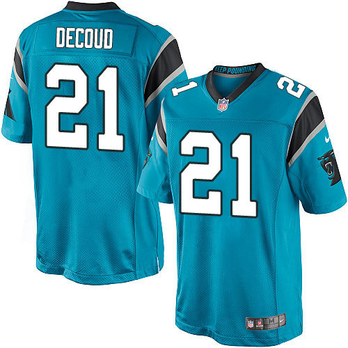 NFL Carolina Panthers #21 Decoud Blue Game Jersey