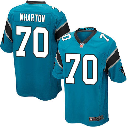 NFL Carolina Panthers #70 Wharton Blue Game Jersey