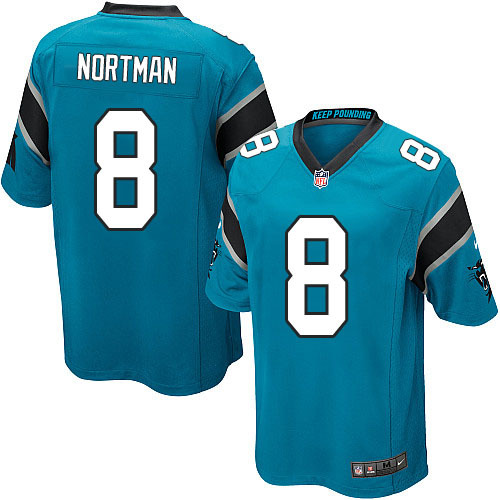 NFL Carolina Panthers #8 Nortman Blue Game Jersey