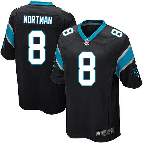 NFL Carolina Panthers #8 Nortman Black Game Jersey