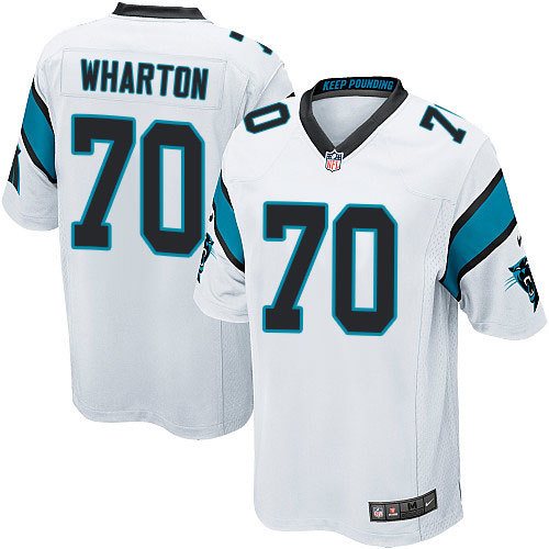 NFL Carolina Panthers #70 Wharton White Game Jersey