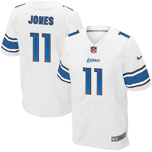 NFL Detroit Lions #11 Jones White Elite Jersey