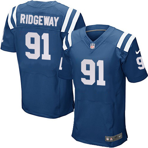 NFL Indianapolis Colts #91 Ridgeway Blue Elite Jersey