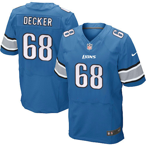 NFL Detroit Lions #68 Decker Blue Elite Jersey
