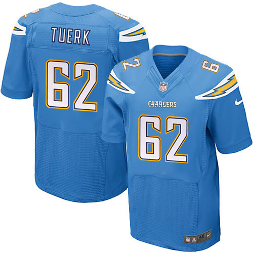 NFL San Diego Chargers #62 Tuerk L.Blue Elite Jersey