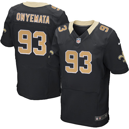 NFL New Orleans Saints #93 Onyemata Black Elite Jersey