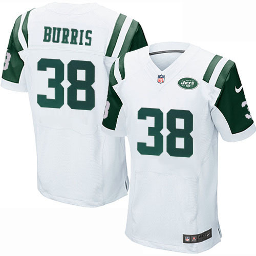 NFL New York Jets #38 Burris White Elite Jersey