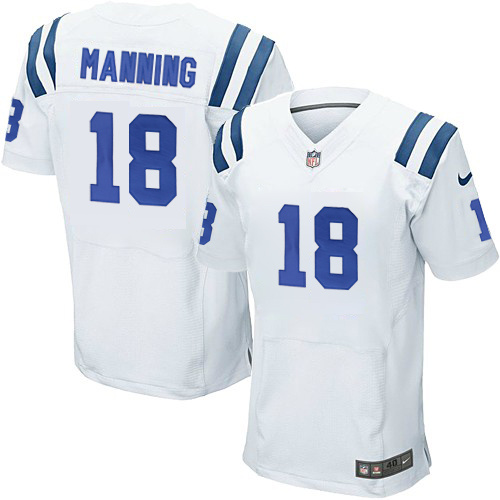 NFL Indianapolis Colts #18 Manning White Elite Jersey