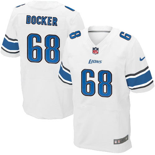 NFL Detroit Lions #68 Decker White Elite Jersey